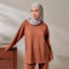 Back Pleated Sweatshirt - Brick